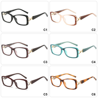 Monturas de Gafas Ópticas Modernas para Mujer, Gafas de Lectura con Patillas Estrechas Cuadradas, Monturas de Gafas con Bisagras Metálicas TR90