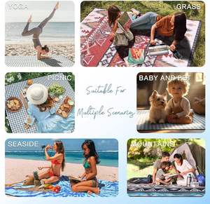 Alfombra Plegable para Playa, <span class=keywords><strong>Parque</strong></span>, Jardín, Pradera, Juegos, <span class=keywords><strong>Picnic</strong></span> Impermeable, Manta para Camping - Product Image 5