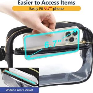 Sac banane de sport transparent en PVC matelassé en cuir imperméable pour femme, idéal pour le voyage et le quotidien - Product Image 2