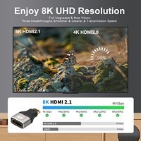 Adaptateur Convertisseur Mâle Mini HDMI Plaqué Or 8K 2.1 vers HDMI Femelle pour Projecteur Sony Caméra Rallonge Mini HDMI