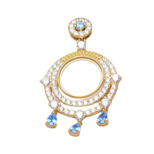 Support de pendentif en acier inoxydable plaqué argent pour perles de 16,3-16,5 mm, support de breloque vide rétro et tendance pour la fabrication de bijoux DIY - Product Image 4