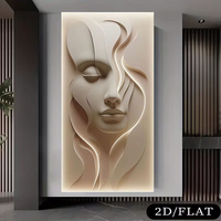 Peinture à l'huile sur toile abstraite moderne sans cadre 2D, grande taille, effet 3D texturé, tons rose doux pour chambre à coucher
