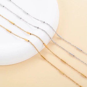 Collier pour femme plaqué or 18 carats, chaîne fine en acier inoxydable, réglable, pour homme, étanche, longue, à maillons, pour la fabrication de bijoux DIY - Product Image 2