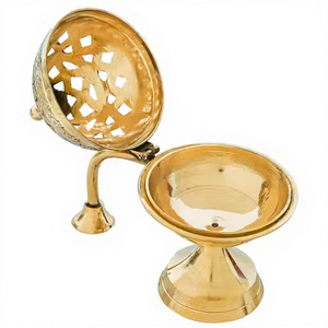 Quemador de Incienso de Latón Chapado en Oro de Primera Calidad, Estilo Náutico, Dhoop Dani, para el Hogar, Templo, Aromaterapia y Ceremonias Religiosas - Product Image 3