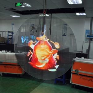 M-shine P3.91-7.81 2m đường kính linh hoạt Vòng Màn hình <span class=keywords><strong>LED</strong></span> điện dung Thông tư cong trong nhà hiển thị trong suốt cho trung tâm mua sắm - Product Image 2