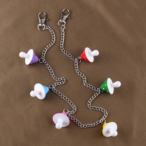 Cadena de cintura con forma de hongo para mujer, colgante acrílico colorido, accesorio de moda, pantalones cortos de mezclilla negros, cadena decorativa, joyería - Product Image 4