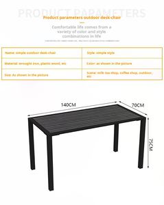 Simple Outdoor <strong>Tables</strong> <strong>and</strong> <strong>Chairs</strong> Water <strong>and</strong> Sun Resistant Iron <strong>and</strong> Wood Plastic Furniture Set for the <strong>Garden</strong> Milk Tea Shop - Product Image 6