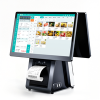Caja Registradora Negra Conveniente de 15.6 Pulgadas con Sistema POS Plegable para Windows, Máquina de Punto de Venta Personalizable