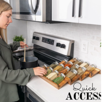 Organisateur de tiroir à épices en bois d'acacia sur mesure, 4 niveaux, extensible, plateau à épices en bois, support de rangement pour assaisonnements de cuisine
