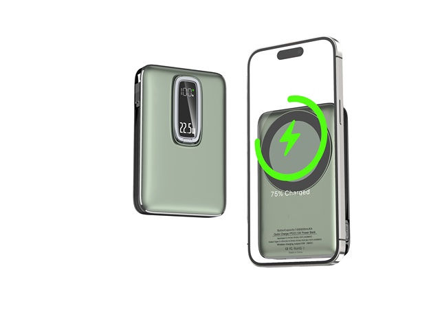 2026 Magnetic Wireless Power Bank 10000mAh Built-in Cable Stand LED Display Quick Charge Ultra Slim Portable Bank
