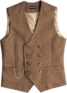 Veste de <span class=keywords><strong>costume</strong></span> pour <span class=keywords><strong>homme</strong></span> en gros, <span class=keywords><strong>gris</strong></span>, en laine à chevrons, tweed vintage, style steampunk, col en V, coupe ajustée, vestes de cérémonie formelles - Product Image 6