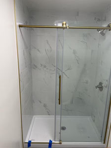 Design moderno e facile da installare in vetro temperato in acciaio inox porta doccia singola scorrevole senza cornice - Product Image 3