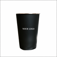 Tasse à café tendance en acier inoxydable avec couvercle, design moderne et minimaliste, sans isolation thermique, idéale pour le camping, les activités de plein air et la bière