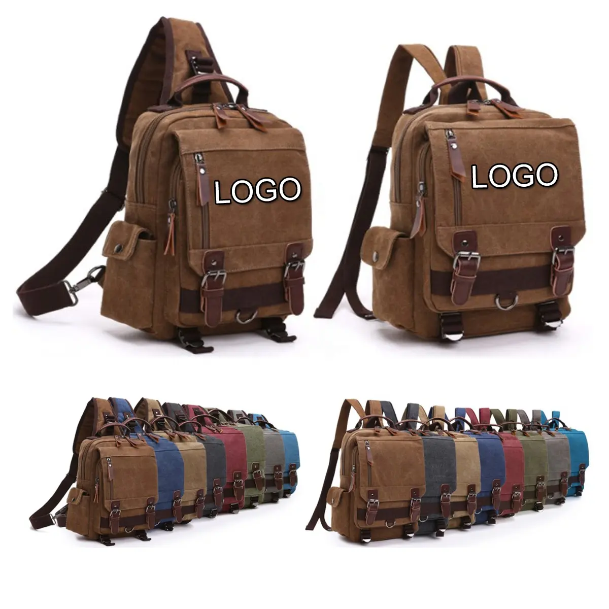 गर्म बिक्री 8 रंग कैनवास गोफन बैग यात्रा लैपटॉप बैग आउटडोर पार शरीर बैग दूत कंधे बैग