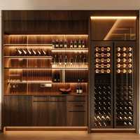 Vinoteca Personalizada de Lujo, Gabinete Termostático Abierto de Acero Inoxidable con Iluminación LED para Uso Residencial/Comercial