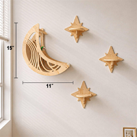 Étagères murales flottantes modernes en bois pour chat, motif lune et étoile, lit mural pour chat, meubles pour toutes les saisons