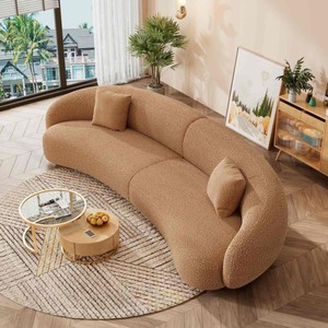 नए डिजाइन होम फर्नीचर सस्ती कीमत बड़ी आरामदायक अपघर्षक कपड़े के कपड़े मलाईदार सफेद आधुनिक लिविंग रूम सोफा बिक्री के लिए - Product Image 2