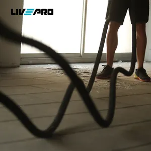 Alta Qualidade 1.5 Inch 30ft 40ft 50ft GYM Battle Ropes Workout Training Exercício Alumínio Handle Battle Rope