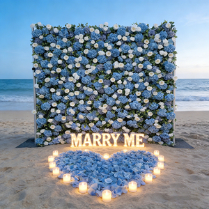 Silk Artificial Flowers Modern Square <b>Backdrop</b> Arch <b>Stand</b> for Party Birthday Decorations Indoor Outdoor Floral Wall - Product Image 1