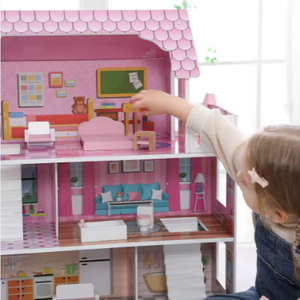 DIY niña y niño <span class=keywords><strong>casas</strong></span> <span class=keywords><strong>de</strong></span> juego en rosa miniatura casa <span class=keywords><strong>de</strong></span> muñecas <span class=keywords><strong>de</strong></span> <span class=keywords><strong>madera</strong></span> <span class=keywords><strong>para</strong></span> <span class=keywords><strong>niñas</strong></span> - Product Image 4