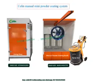 CE Manufacturer direct price manual booth and batch oven manual mini powder coating system