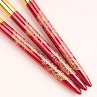 Pincel para Uñas Acrílicas de Nuevo Diseño 2025 Personalizado 100% Kolinsky con Mango Metálico Rojo Serpiente para Uñas Acrílicas