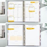 2024-2025 or spirale hebdomadaire mensuel objectif journal Logo personnalisé cahier Agenda Journal planificateur impression