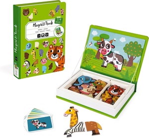 Jouets d'apprentissage préscolaire de conception personnalisée Casse-tête magnétique d'<span class=keywords><strong>animaux</strong></span> créatifs à faire soi-même Casse-tête de livre pour enfants - Product Image 2