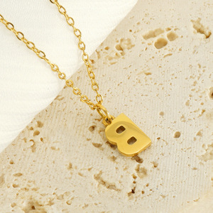 ZOGXIN Stainless Steel Letter Pendant Necklace With Rhinestone A B C Initials Clavicle Chain For Women Fashion Jewelry - Product Image 4
