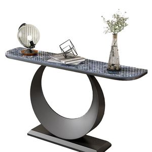 Table console moderne haut de gamme avec plateau en verre noir <span class=keywords><strong>et</strong></span> <span class=keywords><strong>blanc</strong></span>, design élégant pour entrée, salon ou <span class=keywords><strong>couloir</strong></span> - Product Image 6