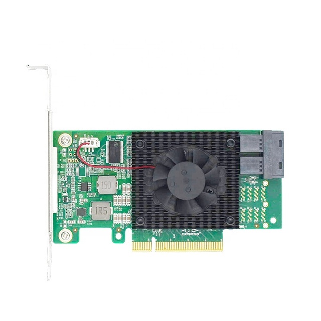 PCIe 3.0 X8 to 2-port U.2 SFF-8643 NVMe Expansion Switch Adapter