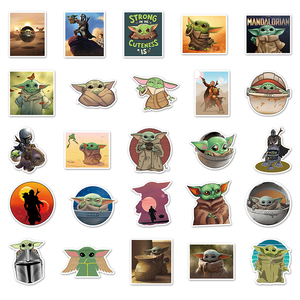 Linda estrella bebé Yoda <span class=keywords><strong>Wars</strong></span> dibujos animados equipaje pegatina creativa impermeable Graffiti pegatina Scooter ordenador Tablet decoración de dibujos animados - Product Image 4
