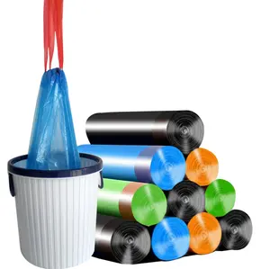 YC Custom Drawstring Trash Bags Drawstring Rubbish Bags Bin Can Liner 5 13 30 39 Gallon Garbage Plastic Bag With Own Logo