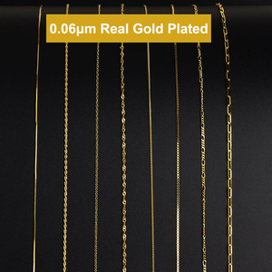 Wholesale Fine Jewelry 0.8-2mm Figaro Cuban Link Rope <strong>Box</strong> <strong>Chain</strong> 0.06um 18k Gold Plated 925 Sterling <strong>Silver</strong> <strong>Chain</strong> Necklace - Product Image 6