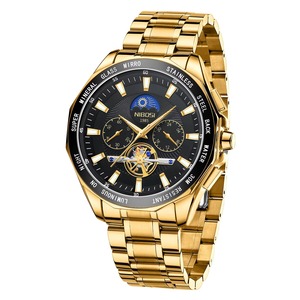 Drioshipping 2580 Relojes de cuarzo de acero inoxidable minimalistas de lujo para hombres Impermeable Calendario luminoso Fecha Cronógrafo Moda - Product Image 1