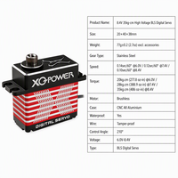 Moteur servo numérique sans balais 35KG à couple élevé XQ POWER, engrenage en acier inoxydable, servo RC étanche, vente en gros OEM 8.4V