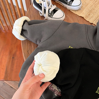 Sweat à capuche vintage pour enfants, style streetwear, 100% coton, doublure en polaire épaisse, imprimé graphique, pull rétro unisexe pour enfants