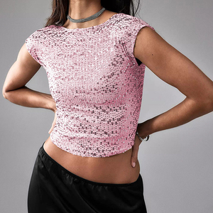 Camicette da <span class=keywords><strong>donna</strong></span> <span class=keywords><strong>con</strong></span> <span class=keywords><strong>paillettes</strong></span> personalizzate di alta qualità all'ingrosso in tessuto a manica lunga <span class=keywords><strong>camicia</strong></span> da <span class=keywords><strong>donna</strong></span> - Product Image 3