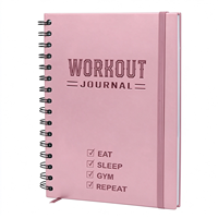 Journal d'entraînement personnalisé, couverture rigide, reliure spirale, carnet de notes de gym, planificateur de fitness 120 GSM avec sangle élastique pour hommes et femmes