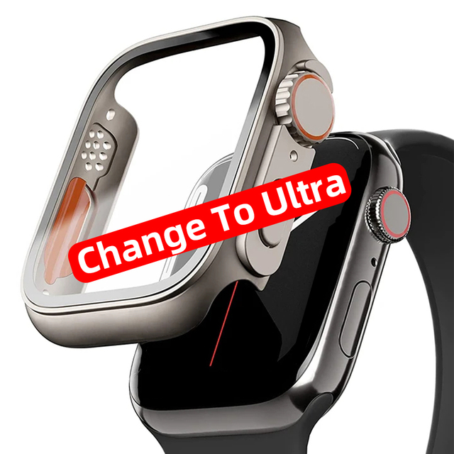 Screen Protector Cover for Apple Watch 40 41mm 45mm 44mm Hard PC Bumper Case Iwatch Series 9 8 Change to Ultra 49mm Cases