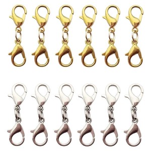 Chiusura a Moschettone in Metallo con Doppia Apertura, Connettore per Collane ed Estensioni per Bracciali, per Creazione di Gioielli Fai-da-Te - Product Image 1