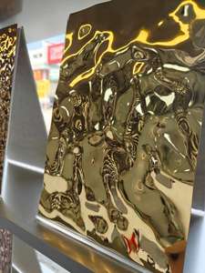 EX360 300 Series Gold Colored Stainless Steel Plate & <b>Sheet</b> with Water Ripple Design for Wall Decoration Cold Rolled - Product Image 4
