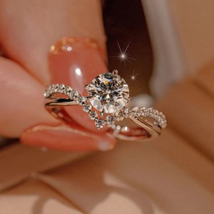 Bagues PFT en Cuivre Style Moissanite, Forme Géométrique, Ouvertes et Ajustables, pour Hommes et Femmes, Idéales pour Demandes en Mariage et Mariages - Product Image 4