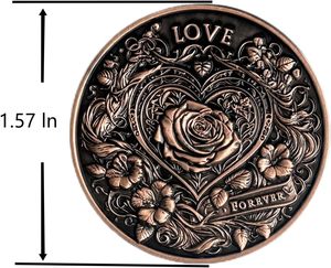 Moneda de Colección de Amor, Moneda Conmemorativa con Diseño de Corazón y Rosa, Regalo Único para É<span class=keywords><strong>l</strong></span>/Ella - Amor Conmemorativo - Product Image 2