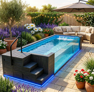 Piscina familiar multifuncional prefabricada de fibra de vidrio FRP de 10 m y 12 pies, nueva, sobre el suelo. - Product Image 3