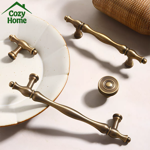 French <strong>Style</strong> Soild Brass Furniture Handles <strong>Knobs</strong> <strong>Antique</strong> Brass Cabinet Handles Luxury Wave Nightstand <strong>Knobs</strong> <strong>Drawer</strong> Handles - Product Image 1