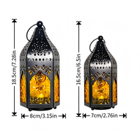 Lanterne à vent marocaine rétro en fer, porte-bougie en verre, décoration d'ambiance pour les fêtes du Moyen-Orient