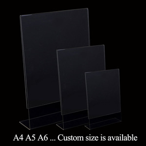 Khung Ảnh A4 A5 Phong Cách L Thẻ Giá Treo Biển Hiệu Acrylic Giá Đỡ 8.5X11 Inch Giá Đỡ Thẻ Tên Để Bàn Trưng Bày Bằng Acrylic - Product Image 4
