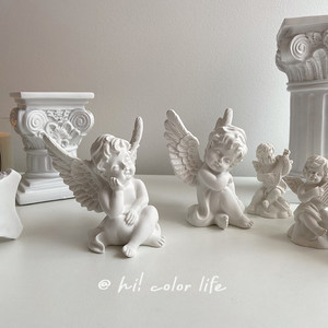 Statuetta Vintage INS di Angioletto in Resina con Ali Aperte, Stile Francese, Ornamento da Scrivania Ecologico, Regalo per Matrimonio e Compleanno, Decorazione Fotografica - Product Image 6