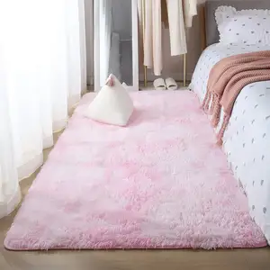 Modern Minimalist Home Pure Color Girlish Style Long Velvet Carpet Bedroom Bedside Carpet